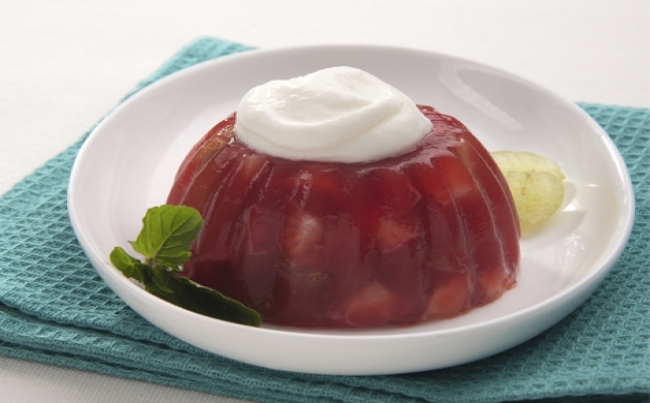 Gelatina de frutas frescas